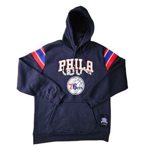 Philadelphia 76ers Ultra Game NBA Varsity Blues Fleece Hoodie Men's Large NWT